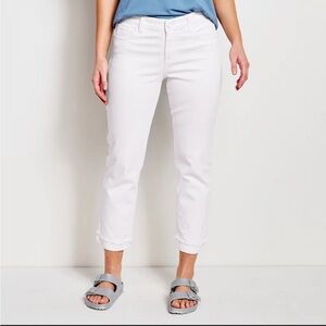 Kut from the Kloth Amy Crop  Straight Leg Jeans White Cuffed Sz 14